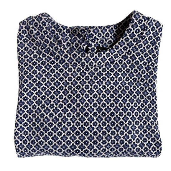 Dorothy Perkins Navy Printed Dress with Front Pockets - Size 6 - Picture 2 of 9